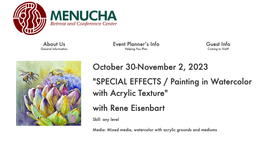 $300 Voucher: René Eisenbart Workshop at Menucha