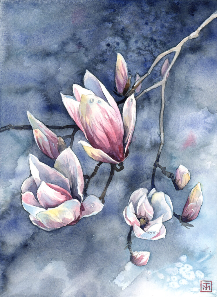 Tulip Magnolia Painting by Tess Myers