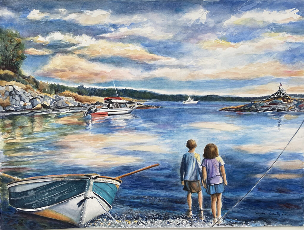 Pebble Beach San Juan Island 2 Painting by Angeline Voss