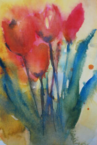 Tulip Joy Painting by Leslie Dugas